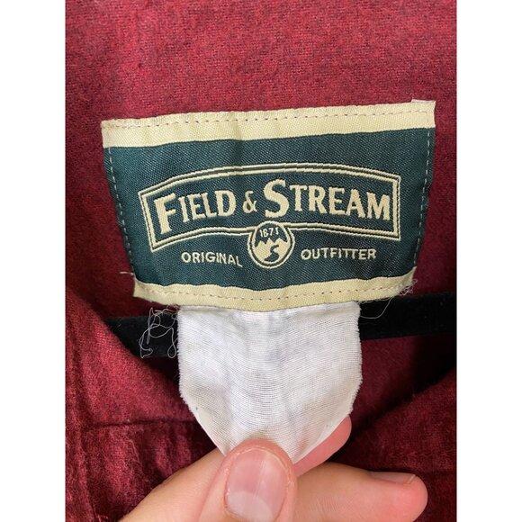 Field & Stream Mens Vintage Button-Up Flannel Shirt Red Long Sleeve - Picture 3 of 6